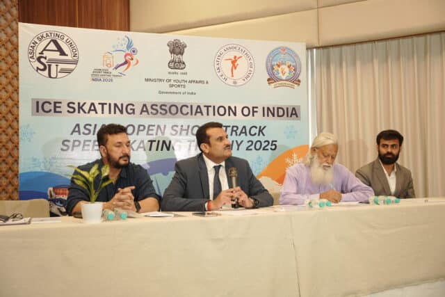 Amitabh Sharma at Press Conference by Ice Skating Association